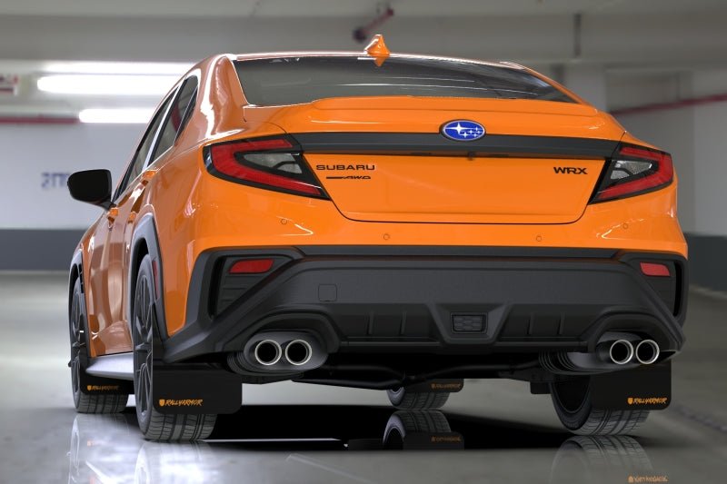 Rally Armor Black UR Mud Flap Altered Font Orange Logo | 2022 - 2025 Subaru WRX - Blue Star WorksMud FlapsRally ArmorRALMF92-UR-BLK/OR-X
