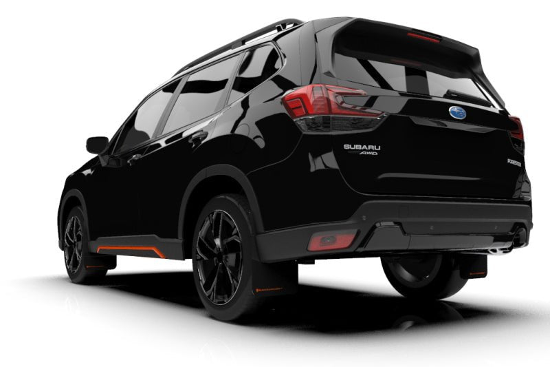 Rally Armor Black UR Mud Flap w/ Orange Logo | 2019 - 2021 Subaru Forester - Blue Star WorksMud FlapsRally ArmorRALMF52-UR-BLK/OR
