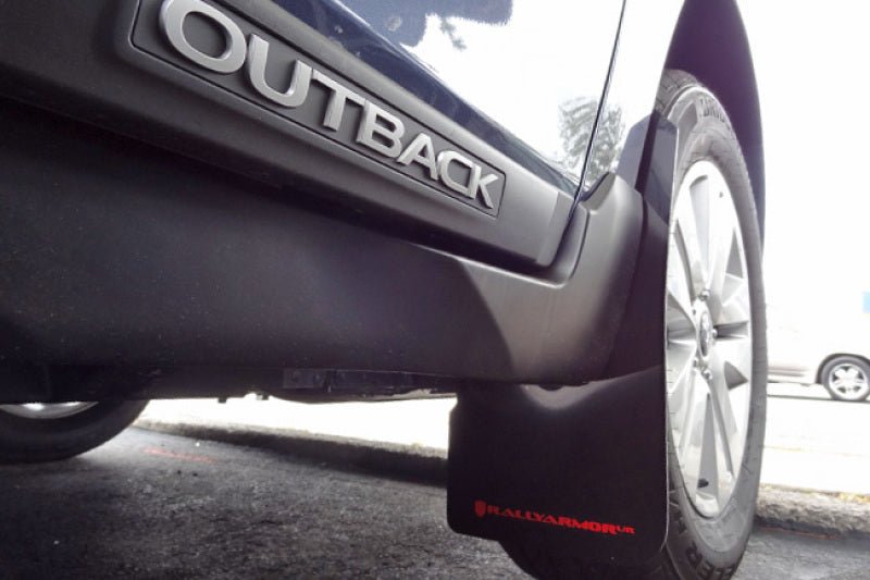 Rally Armor Black UR Mud Flap w/ Red Logo | 2015 - 2019 Subaru Outback - Blue Star WorksMud FlapsRally ArmorRALMF36-UR-BLK/RD