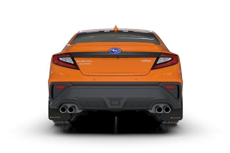 Rally Armor Black UR Mud Flap w/Orange Logo | 2022 - 2025 Subaru WRX - Blue Star WorksMud FlapsRally ArmorRALMF92-UR-BLK/OR