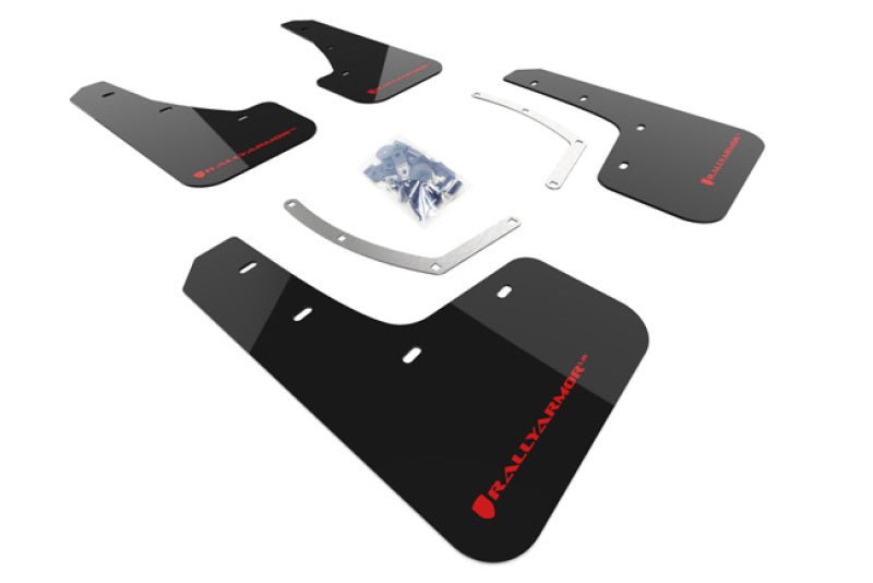 Rally Armor Black UR Mud Flap w/Red Logo | 2018 - 2025 Subaru Ascent - Blue Star WorksMud FlapsRally ArmorRALMF49-UR-BLK/RD