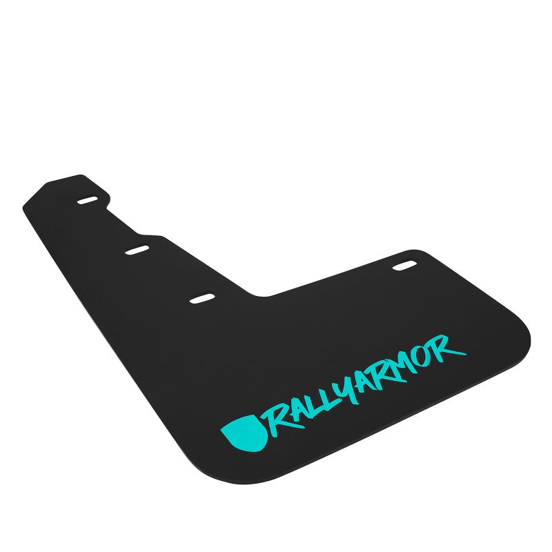 Rally Armor Black UR Mud Flap w/Teal Altered Font Logo | 2015 - 2021 Subaru WRX - Blue Star WorksMud FlapsRally ArmorRALMF32-UR-BLK/TL-X