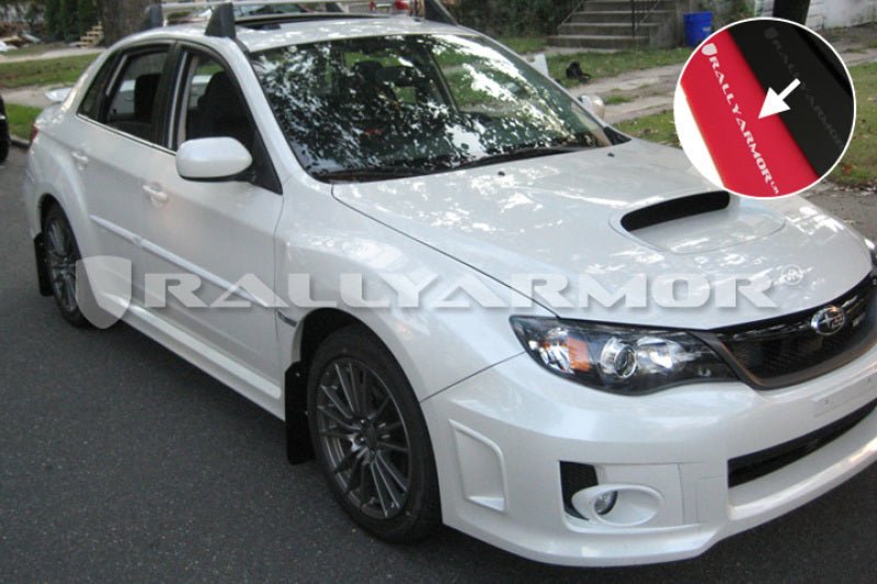 Rally Armor Red UR Mud Flap w/White Logo | 2011 - 2014 Subaru STI - Blue Star WorksMud FlapsRally ArmorRALMF19-UR-RD/WH