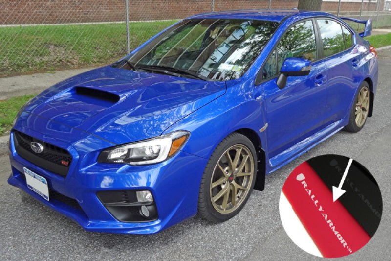 Rally Armor Red UR Mud Flap w/White Logo | 2015 - 2021 Subaru WRX - Blue Star WorksMud FlapsRally ArmorRALMF32-UR-RD/WH